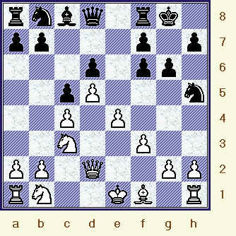 White plays 10.Qd2, a little sharper would have been 10.g4!? here. (FIDE_WCS__gm-8_diag10.jpg, 29 KB) 
