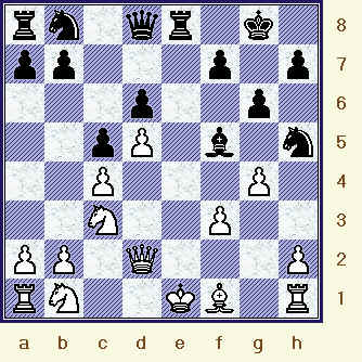 Anand plays the indicated move, (g2-g4); Gelfand counters with a Rook check on e8. (FIDE_WCS__gm-8_diag12.jpg, 29 KB) 