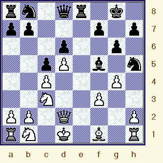 White plays 13.Kd1, Anand just lost his right to castle in this game. (FIDE_WCS__gm-8_diag13.jpg, 29 KB) 