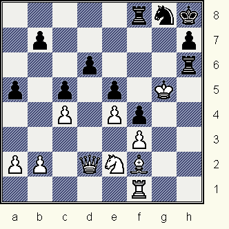 All Black has to do is find a few good moves - to finish White off here. (averb-kotov_ct-1953_pos6.gif, 31 KB)  