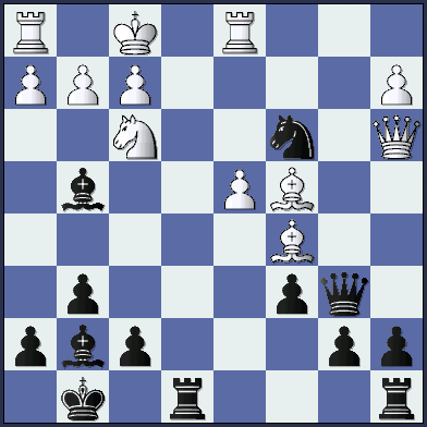 Fischer gets yet another shot at immortality with his 17th move. Again, from the game, Donald Byrne - Robert J. ["Bobby"] Fischer.  (This position was generated with ChessBase 8.0. See my list for the answer.)  (best_moves-pos2.gif, 15KB)  