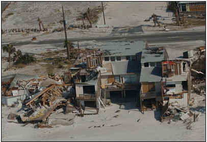   Damage from Hurricane Ivan ... at a local area beach. (hurr-ivan_dam-pic01.jpg, 18 KB)  