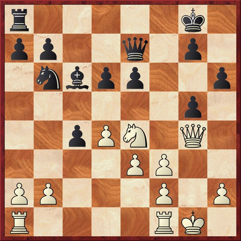   Black has great play ... following the sacrifice, but will it be enough? (gotm-feb2012_diag16.jpg, 137 KB)  