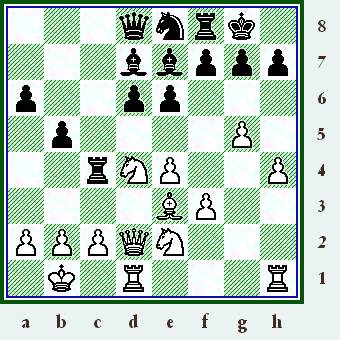     The position just after White plays P-KR4. {17.h4}  (gotm_02-04_diag3.jpg, 36 KB)    