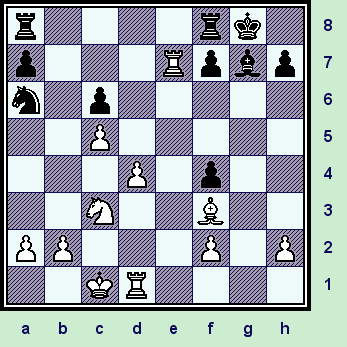     White just played Bf3, hey! At least Black got the Queens traded off.  (gotm_06-04_pos10.gif, 47 KB)    