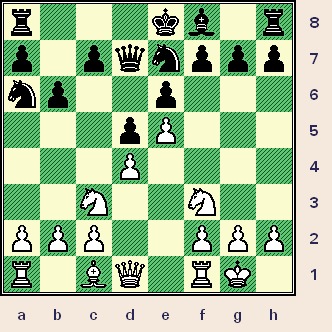    The {actual} game position just after Black played  ...Qd7; on his seventh move.  (gotm_mar-04_diag2.jpg, 51 KB)   