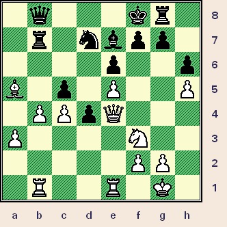    The actual game position just after Black plays 31...Rg8?;  ... ... ...  the game is almost over.  (gotm_mar-04_diag5.jpg, 49 KB)   